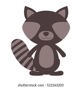 Isolated raccoon cartoon design