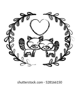 Isolated raccoon cartoon design