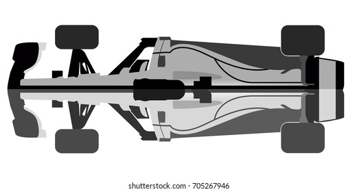 Isolated racing car icon on a white background, vector illustration