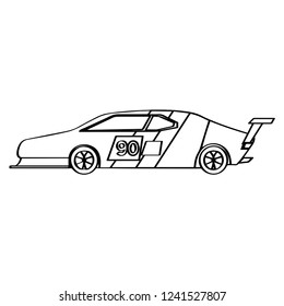 Isolated racing car icon. Side view. Vector illustration design