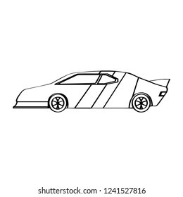 Isolated racing car icon. Side view. Vector illustration design