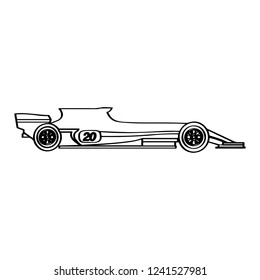 Isolated racing car icon. Side view. Vector illustration design