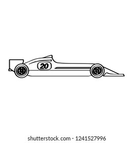 Isolated racing car icon. Side view. Vector illustration design