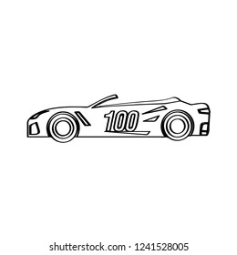 Isolated racing car icon. Side view. Vector illustration design