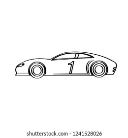 Isolated racing car icon. Side view. Vector illustration design