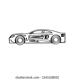 Isolated Racing Car Icon Side View Stock Vector (Royalty Free) 1241528005