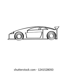 Isolated racing car icon. Side view. Vector illustration design
