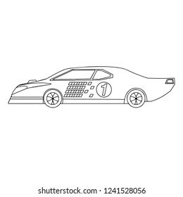 Isolated racing car icon. Side view. Vector illustration design