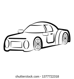 Isolated racing car sketch. Vector illustration design