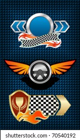 Isolated racing symbols and icons for design - also as emblem. Jpeg version also available in gallery