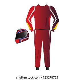 Isolated racing uniform on a white background, Vector illustration