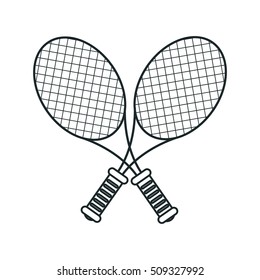 Isolated racket and ball of tennis design