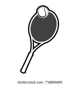 Isolated racket and tennis ball on a white background, vector illustration