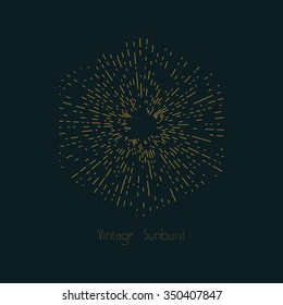 Isolated radial retro vector sun rays, vintage sunburst, badge and logotype design.