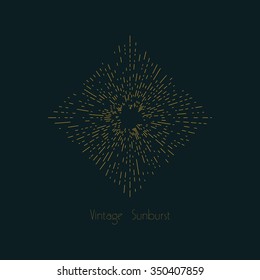 Isolated radial retro vector sun rays, vintage sunburst, badge and logotype design.