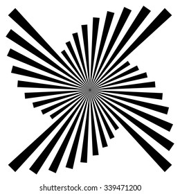 Isolated radiating, converging, bursting lines