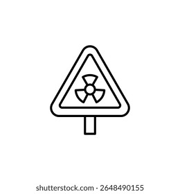 Isolated Radiation Symbol With Triangular Shape In A Minimalist Style