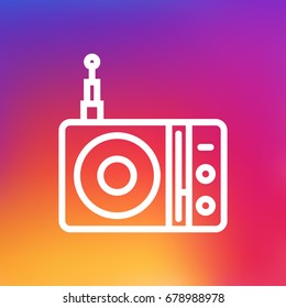 Isolated Radio Outline Symbol On Clean Background. Vector Station  Element In Trendy Style.