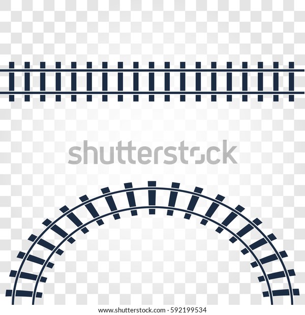 チェッカーのグラデーションの背景に分離型レール 鉄道の上面図