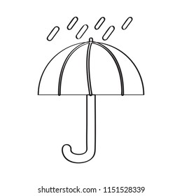 Isolated rain with an umbrella weather icon