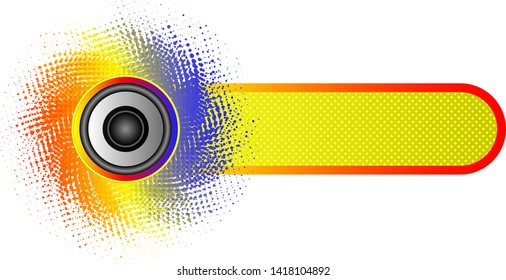 isolated rainbow banner with speaker