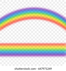  Isolated rainbow on transparent background. Vector illustration.