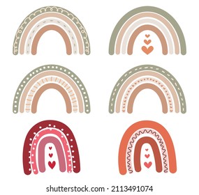 isolated rainbow vector design set with love and star modern color