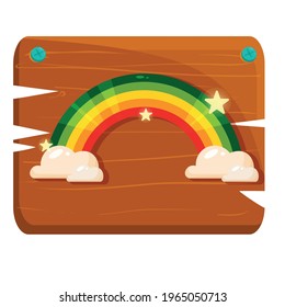 Isolated Rainbow wood saint patricks day ireland icon- Vector