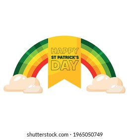 Isolated rainbow wood saint patricks day ireland icon- Vector