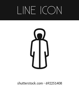 Isolated Raincoat Outline. Protection Jacket Vector Element Can Be Used For Raincoat, Protection, Jacket Design Concept.