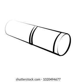 Isolated rainstick outline. Musical instrument