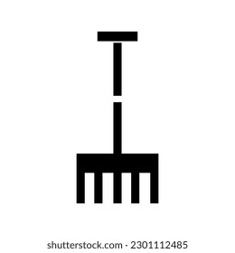 Isolated rake icon. Editable color. EPS vector file