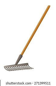 Isolated rake on a white background