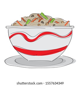 Isolated ramen bowl. Asiatic food - Vector illustration