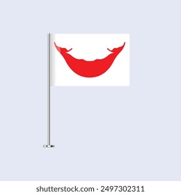 Isolated Rapanui Table Flag on Pole, Rapanui Flag Vector Design for Print and Web