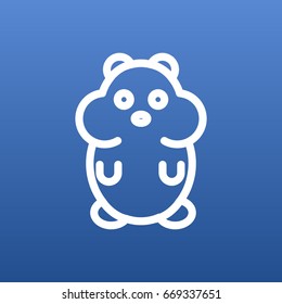 Isolated Rat Outline Symbol On Clean Background. Vector Hamster Element In Trendy Style.