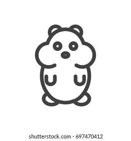 Isolated Rat Outline Symbol On Clean Background. Vector Hamster Element In Trendy Style.