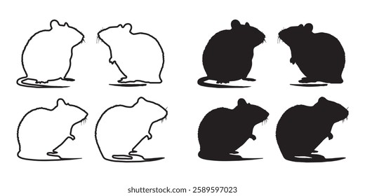 Isolated Rat Vector - Crisp Rat Silhouette for Graphic Design
