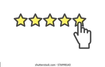 Isolated rating icon on white background. Concept of favorite, consumer and service.