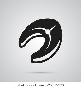 Isolated Raw Fish Icon Symbol On Clean Background. Vector Seafood Element In Trendy Style.