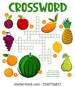 Isolated Raw Fruits Crossword Puzzle Vector Stock Vector (Royalty Free
