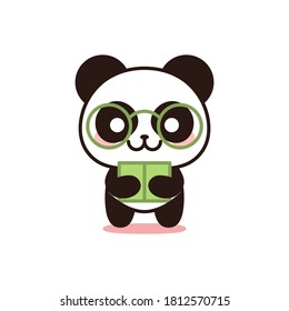 Isolated reading bear kawaii. Emoji of a bear - Vector
