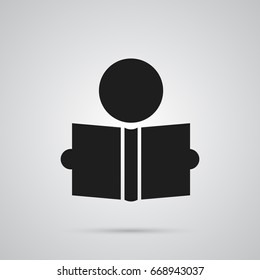 Isolated Reading Icon Symbol On Clean Background. Vector Learning  Element In Trendy Style.