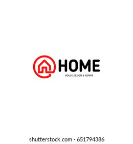 Isolated real estate agency business logo, house logotype on white background, home concept icon, hotel vector illustration