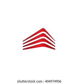Isolated real estate logo. Building color icon. Rent agency. Architecture. Construction development. CIty town neighborhood logotype. Geometrical house.