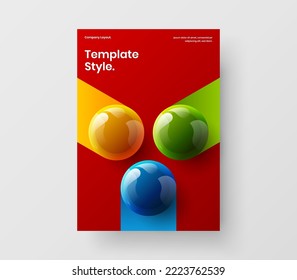 Isolated realistic balls banner layout. Colorful brochure design vector illustration.