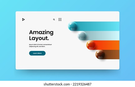 Isolated realistic balls corporate identity layout. Bright flyer vector design template.