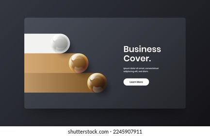 Isolación de bolas realistas horizontal cubierta. Concepto vectorial de diseño de pantalla de sitio moderno.