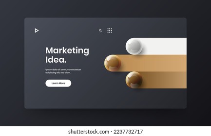 Isolated realistic balls journal cover concept. Unique pamphlet design vector template.