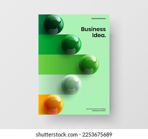 Einzeln realistisches Bälle Plakatkonzept. Einzigartiges Pamphlet-Design, Vektorlayout.